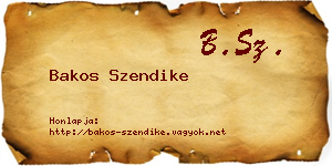 Bakos Szendike névjegykártya
