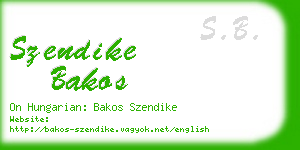 szendike bakos business card